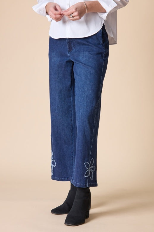Habitat Stretch Denim Tossed Flower Jean - 11464 - DARK DENIM