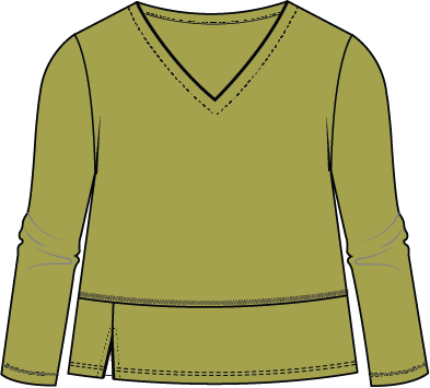 Habitat Cotton Pebble Seamed L/S Tee - 27555 - LENTIL (NOT TEAL)