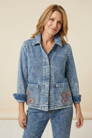 Habitat Stretch Denim Embroidered Jacket - 11511 - LIGHT DENIM
