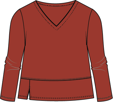 Habitat Cotton Pebble Seamed L/S Tee - 27555 - SIENNA (NOT TEAL)