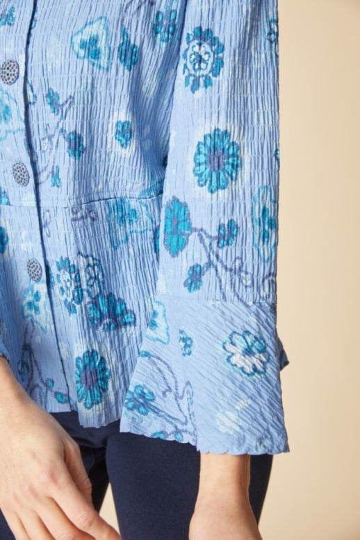 Habitat Crinkle Cotton Floral Flounce Jacket - 48045 - HARBOR
