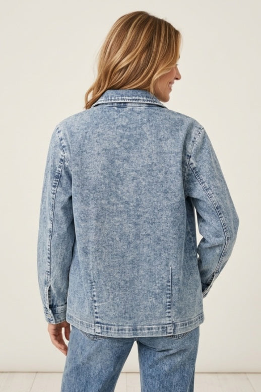 Habitat Stretch Denim Embroidered Jacket - 11511 - LIGHT DENIM
