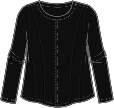 Habitat Cotton Pebble Princess Seamed Tee - 27544 - BLACK (NOT HARBOR)