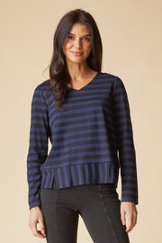 Habitat Shadow Stripe Seamed Tee - 30014 - NAVY