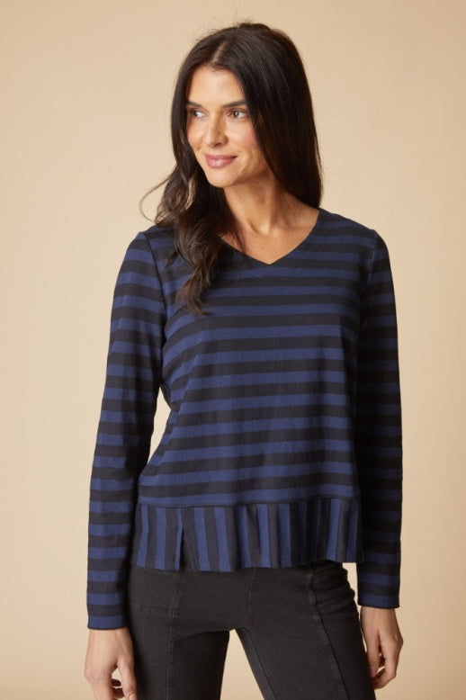 Habitat Shadow Stripe Seamed Tee - 30014 - NAVY