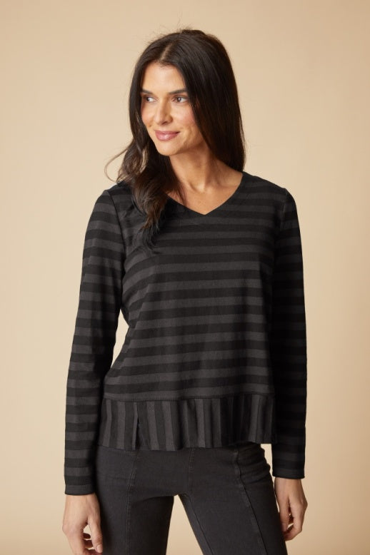 Habitat Shadow Stripe Seamed Tee - 30014 - BLACK