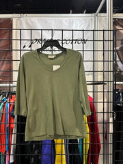 Prairie Cotton by CMC Jersey 3/4 Sleeve Fitted V-Neck Top - 8286