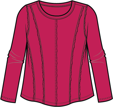 Habitat Cotton Pebble Princess Seamed Tee - 27544 - FUCHSIA (NOT HARBOR)