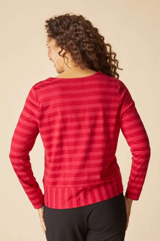 Habitat Shadow Stripe Seamed Tee - 30014 - WINEBERRY