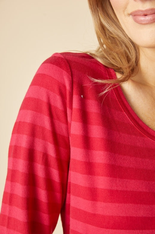 Habitat Shadow Stripe Long Sleeve - 30016 - WINEBERRY