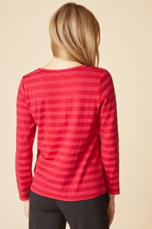 Habitat Shadow Stripe Long Sleeve - 30016 - WINEBERRY