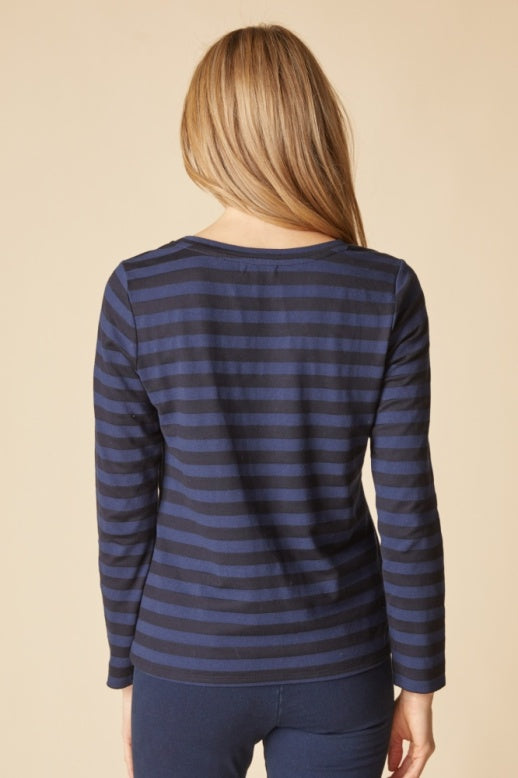Habitat Shadow Stripe Long Sleeve - 30016 - BLACK (NOT NAVY)