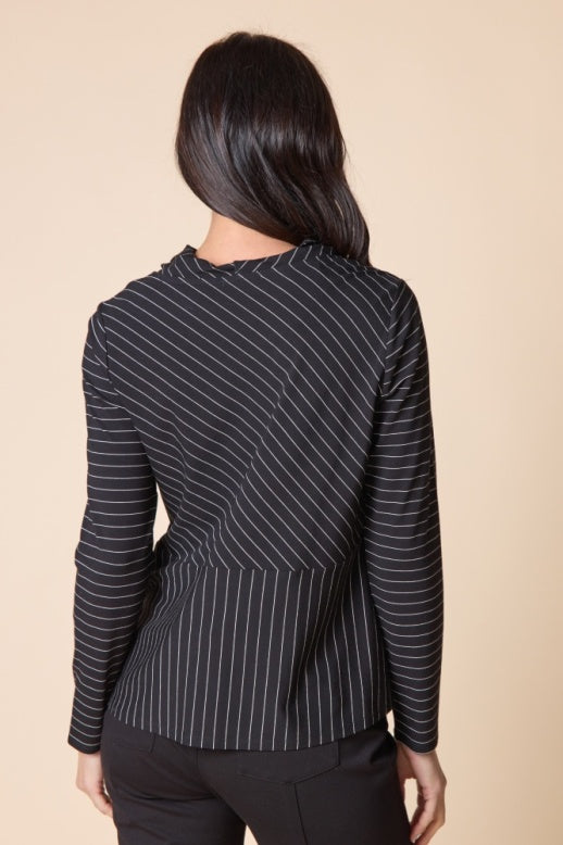 Habitat Core Travel Knit Stripe Wrap Top - 56526 - BLACK