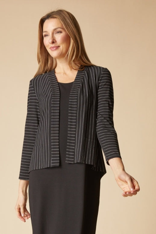 Habitat Core Travel Knit Stripe Open Front Jacket - 56530 - BLACK