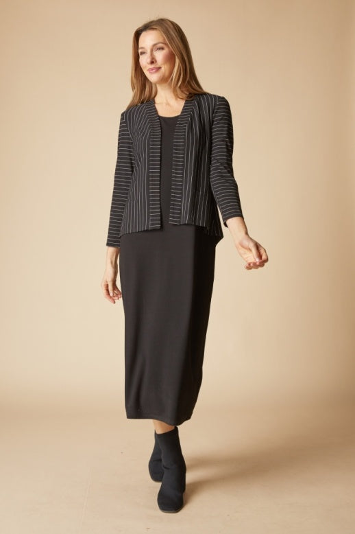 Habitat Core Travel Knit Stripe Open Front Jacket - 56530 - BLACK