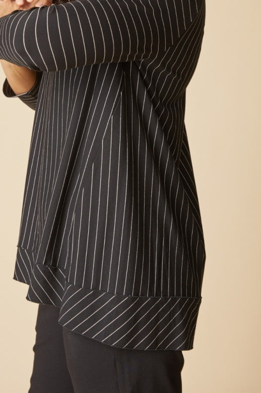 Habitat Core Travel Knit Stripe Pleat Black Tunic - 56527 - BLACK