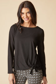 Habitat Core Travel Knit Solid Tie Front Top - 55928 - BLACK