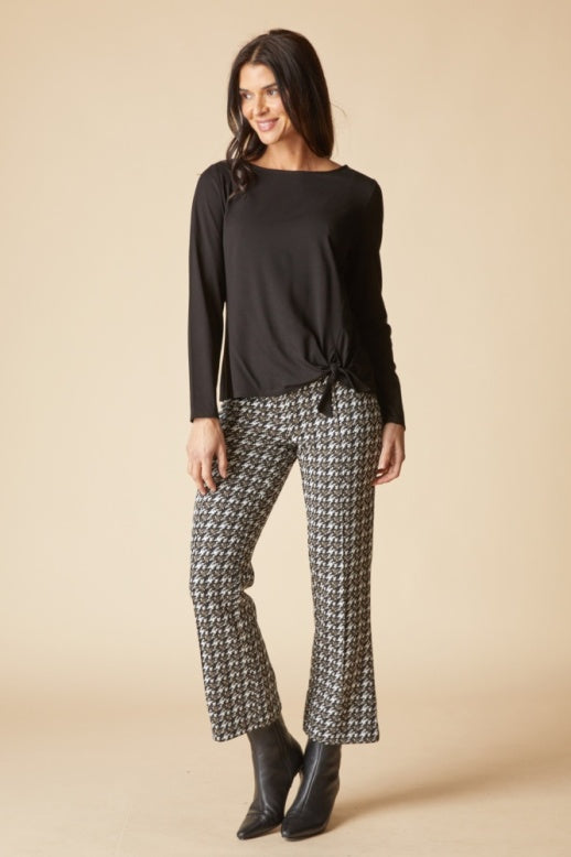 Habitat Core Travel Knit Solid Tie Front Top - 55928 - BLACK