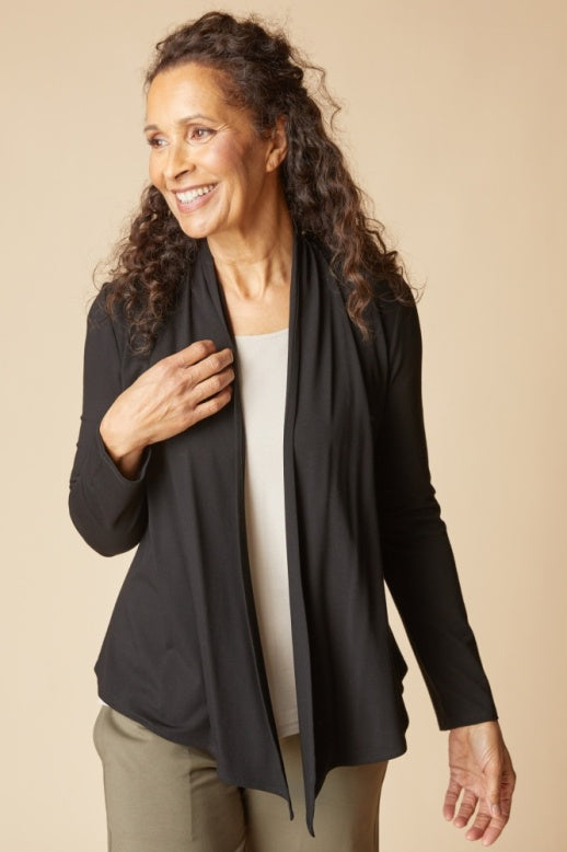 Habitat Core Travel Knit Solid Waterfall Jacket - 55931 - BLACK