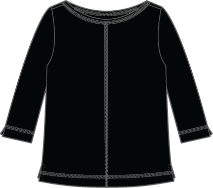 Habitat Cotton Pebble Coverstitch Boatneck - 27522 - BLACK (NOT SIENNA)