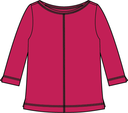 Habitat Cotton Pebble Coverstitch Boatneck - 27522 - FUCHSIA (NOT SIENNA)