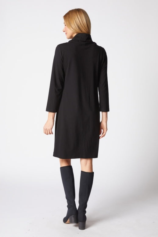 Habitat Core Travel Knit Solid Pleat Front Dress - 55980 - BLACK