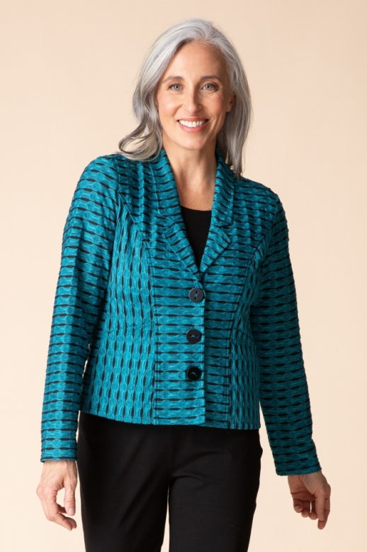 Habitat Newport Knit Seamed Shape Jacket - 57110 - TEAL