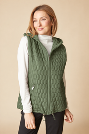 Habitat Dbl Faced Quilts Zip Vest - 22918 - FERN
