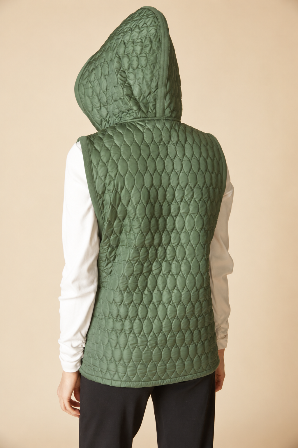 Habitat Dbl Faced Quilts Zip Vest - 22918 - FERN