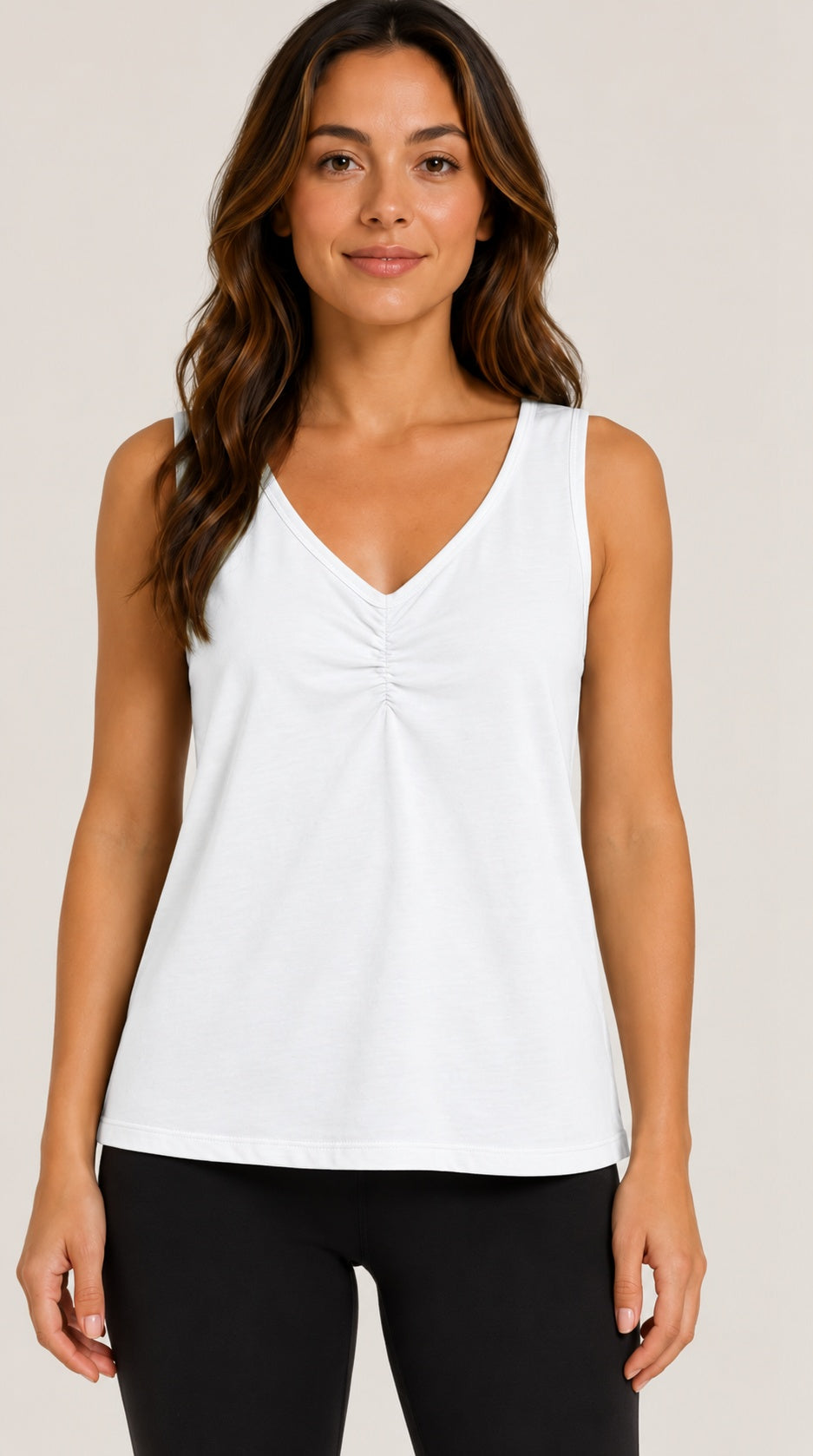 Prairie Cotton by CMC Stretch Terry Ruched Tank Top - ST796