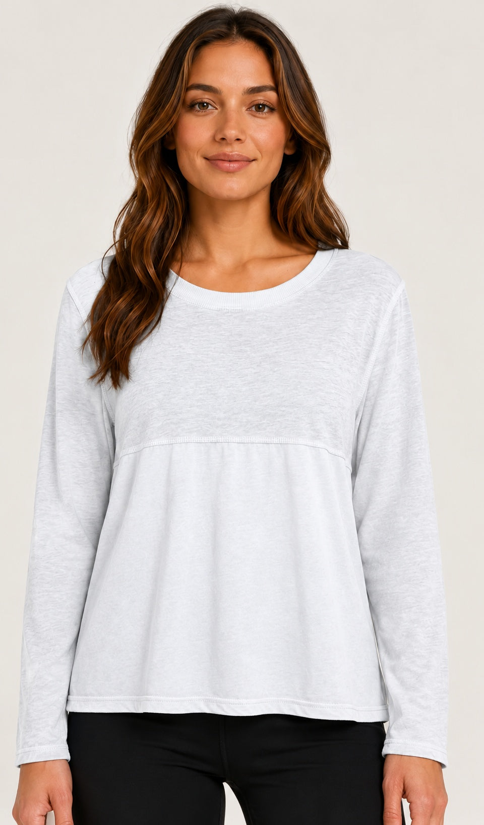 Prairie Cotton by CMC Heather Stretch Terry Contrast Crew Sweatshirt - HST706