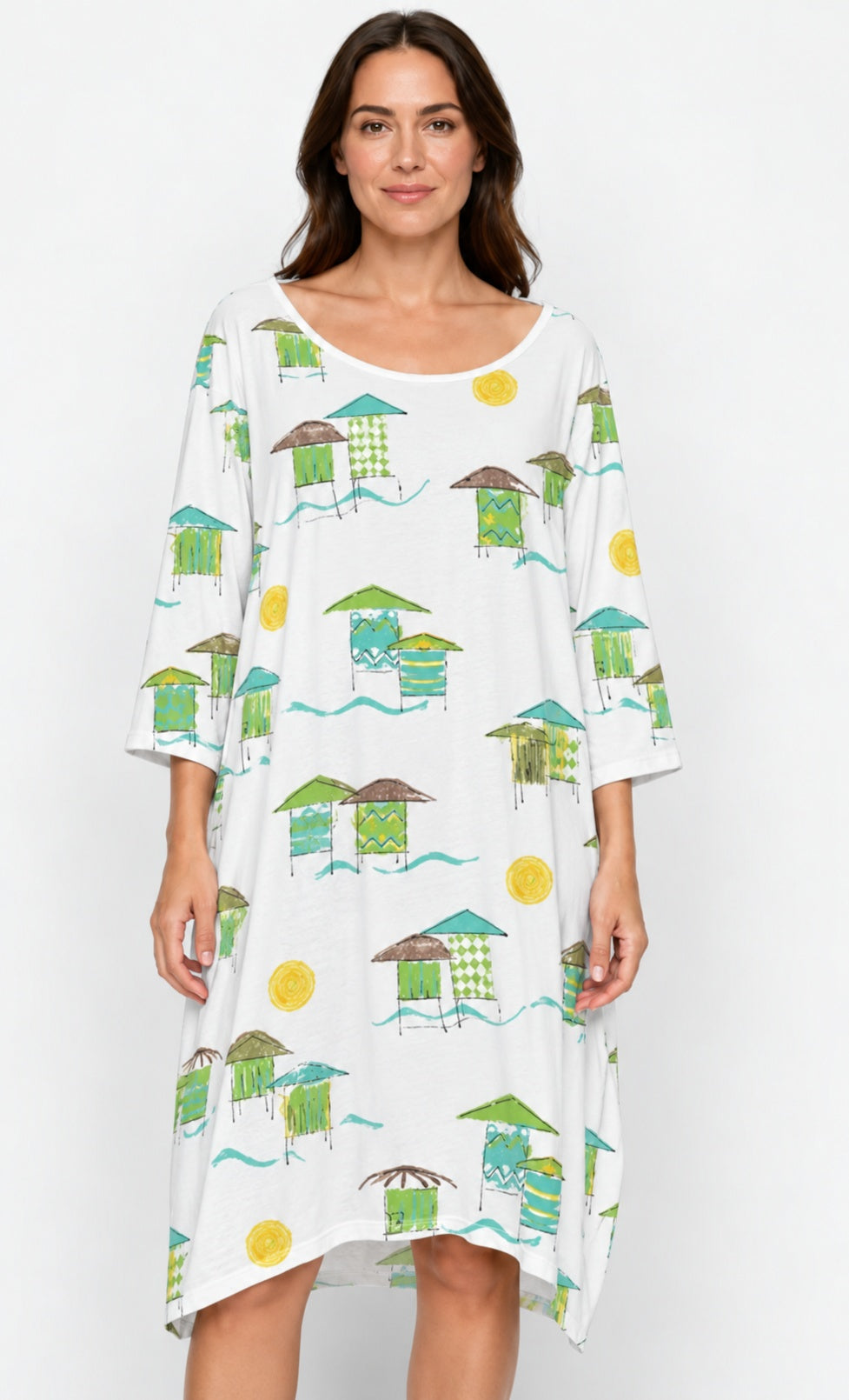 Prairie Cotton by CMC Printed Tulip Dress - BB956/P - JERSEY BORA BORA