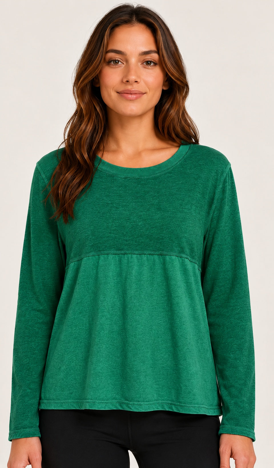Prairie Cotton by CMC Heather Stretch Terry Contrast Crew Sweatshirt - HST706
