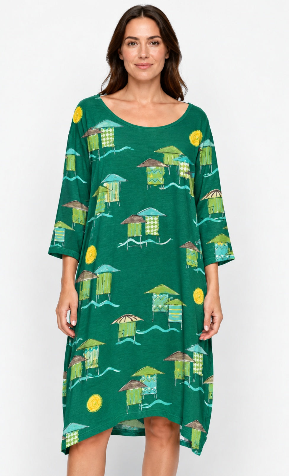 Prairie Cotton by CMC Printed Tulip Dress - BB956/P - JERSEY BORA BORA