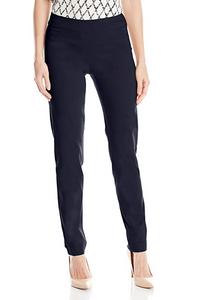 LONG/Narrow Women's Wide Band Pull-On Straight Leg Pant With Tummy Control (M2604P)-MIDNIGHT