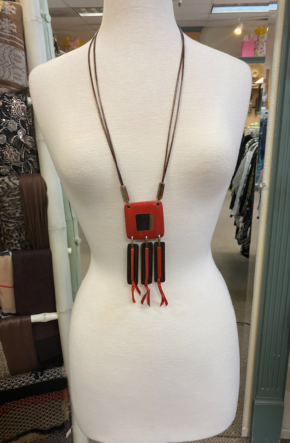 Lior Red & Brown Necklace