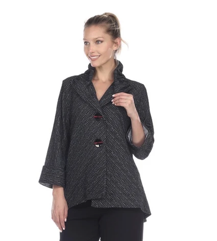 Moonlight Asymmetric Jacket in Black/Grey 8707-GRY/BLK