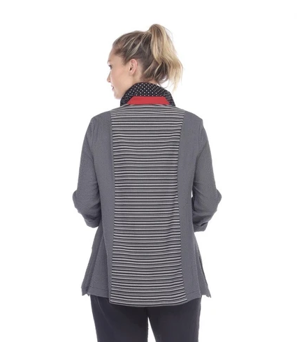 Moonlight Mixed Stripe & Dot Button Front Shirt - 2325