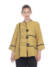 Moonlight Multi-Piping Textured Jacket in Mustard - 2997-MUS