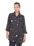 BEST SELLER - Moonlight Polka Dot Stripe Button Front Shirt in Multi - 2772