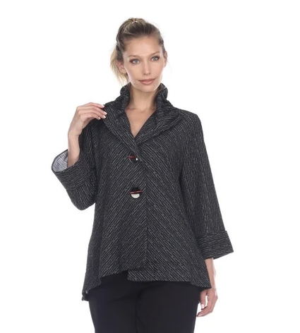 NEW - Moonlight Asymmetric Jacket in Grey/Black - 8707-G/B