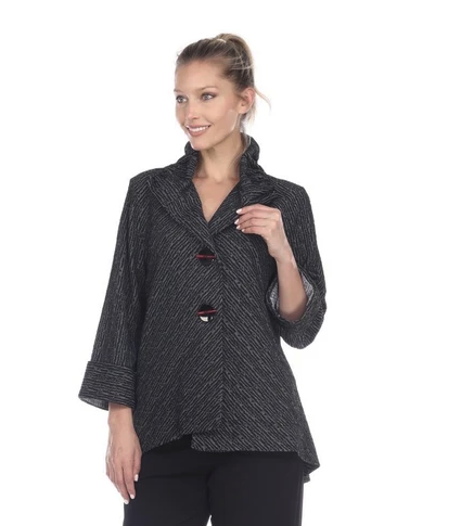 NEW - Moonlight Asymmetric Jacket in Grey/Black - 8707-G/B