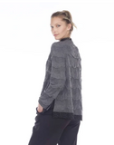 Moonlight Soft Knit Asymmetric Sweater Jacket in Grey - 2966-GRY