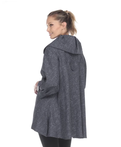 MOONLIGHT Gray Chevron Jacquard Button Front Jacket - 3156-GRY