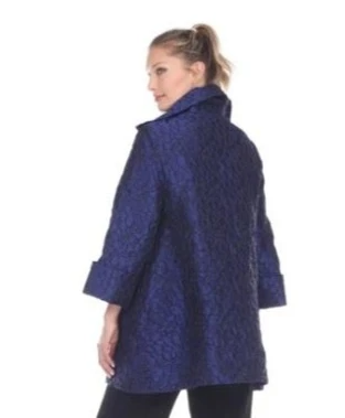 NEW - Moonlight Jacquard Zip Front Jacket in Blue - 3103-BLU