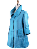 DAMEE Shimmery Signature Swing Jacket-200-SKY BLUE