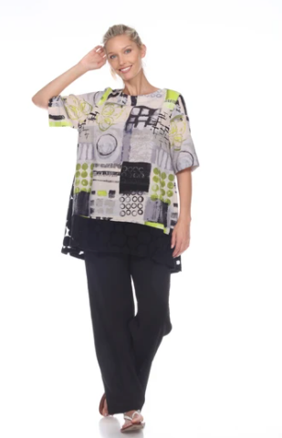 Moonlight Multi Pattern Top in LIME - 3053