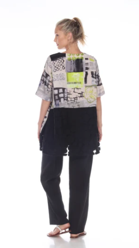 Moonlight Multi Pattern Top in LIME - 3053