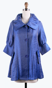 DAMEE Shimmery Signature Swing Jacket-200-ROYAL BLUE