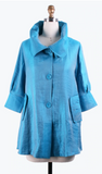 DAMEE Shimmery Signature Swing Jacket-200-SKY BLUE